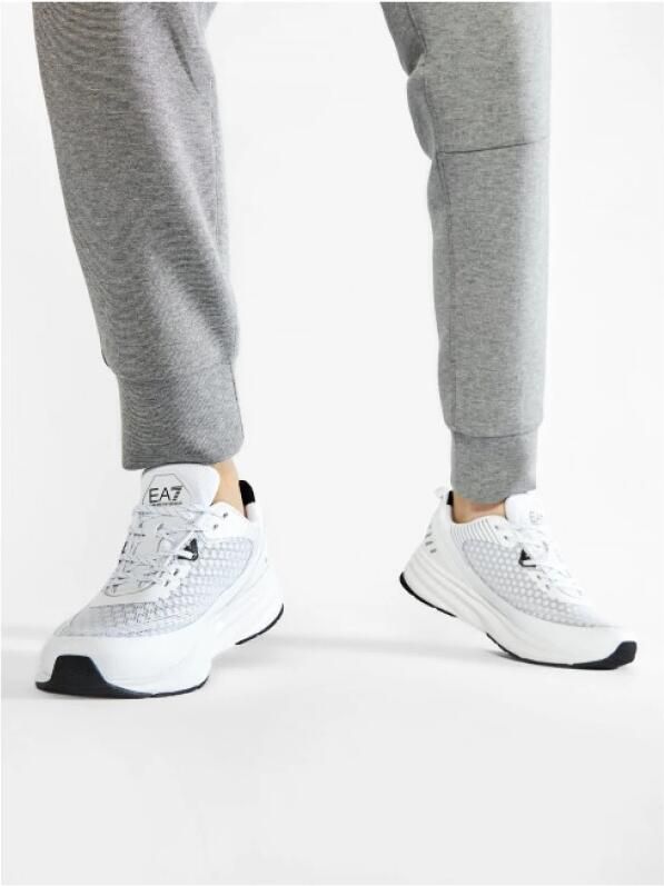 Emporio Armani EA7 Witte Zwarte Unisex Sneaker van Eco Leer Mesh Wit Heren - Foto 2