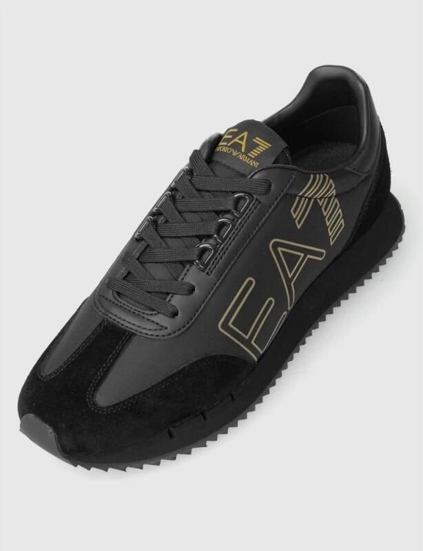 Emporio Ar i EA7 Zwarte Casual Textiel Sneakers met 3cm Rubberen Zool Black - Foto 9