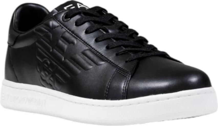 Ea7 emporio armani Leather Lace-Up Sneakers with Rubber Sole Black - Foto 7