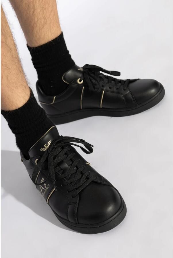Emporio Armani EA7 Klassieke Sneakers met Vetersluiting Zwart Heren - Foto 6