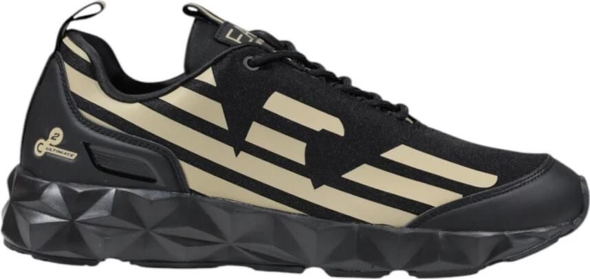 Emporio Armani EA7 Zwarte Casual Textiel Sneakers met 4cm Rubberen Zool