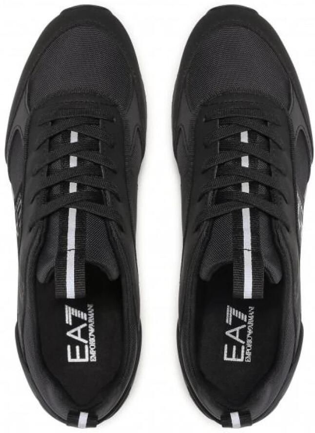 Emporio Armani EA7 Nieuwe Armani Noir Sneakers met Zilveren Logo Black Heren - Foto 2