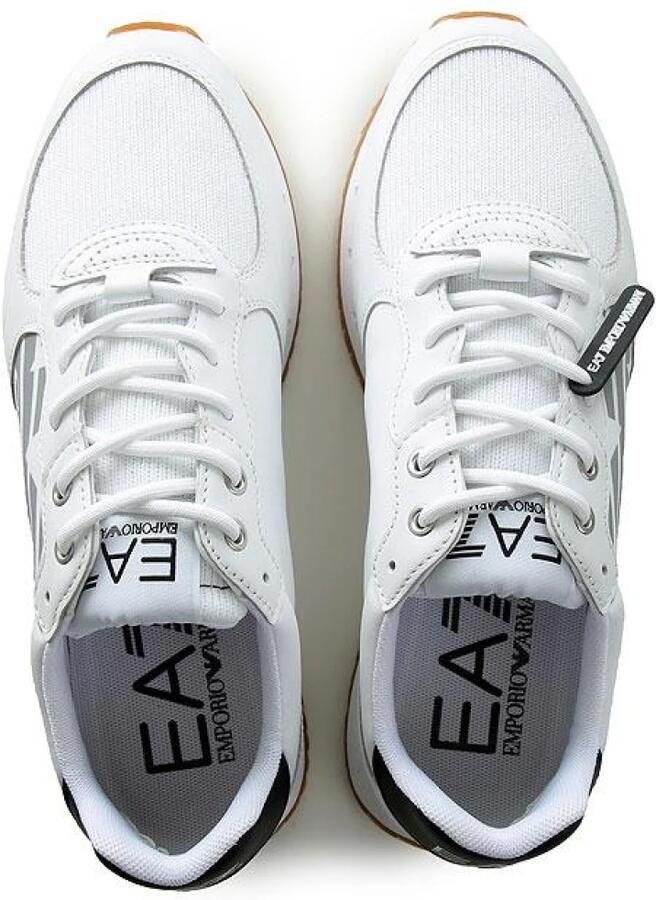 EA7 Emporio Armani Sneakers van leermix met labelprint model 'Basic Runner Eagle' - Foto 2