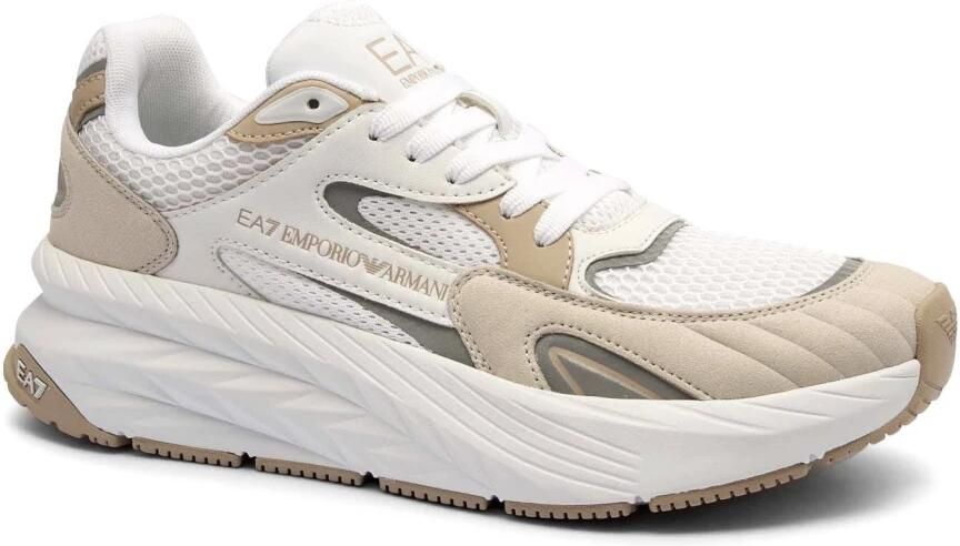 Emporio Armani EA7 Witte Beige Sneakers Stijlvol Ontwerp