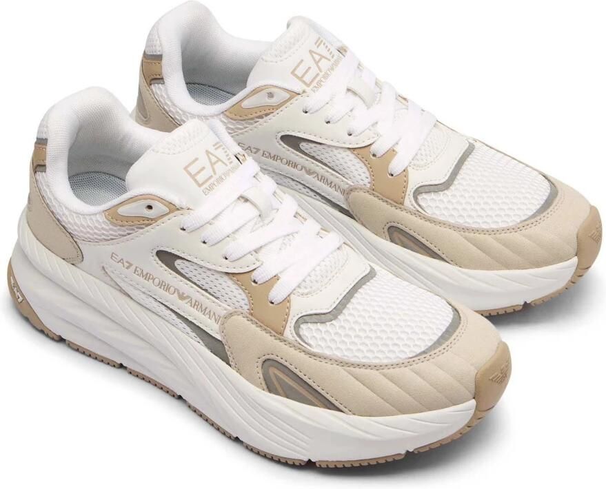 Emporio Armani EA7 Witte Beige Sneakers Stijlvol Ontwerp