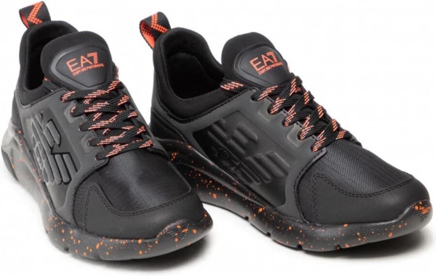Emporio Armani EA7 Stijlvolle Zwart Oranje Sneakers - Foto 5