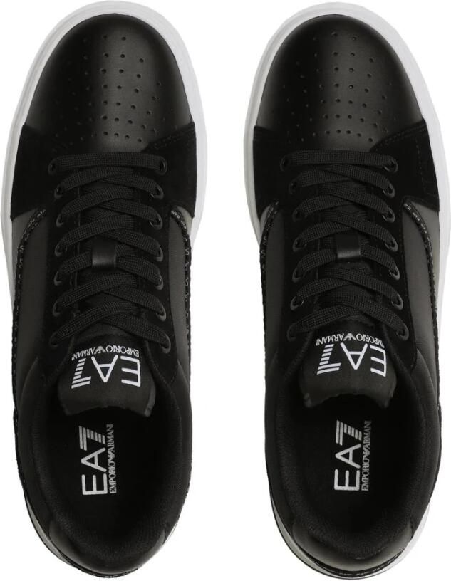 Emporio Armani EA7 Zwart Witte Casual Sneaker voor Dames