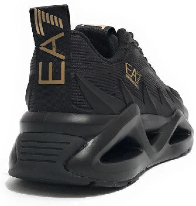 Emporio Ar i EA7 Zwarte Gebreide Sneakers met Oneindigheidssymbool