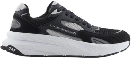 Emporio Armani Cusher Sonic Mix sneaker van suède met mesh details - Foto 3