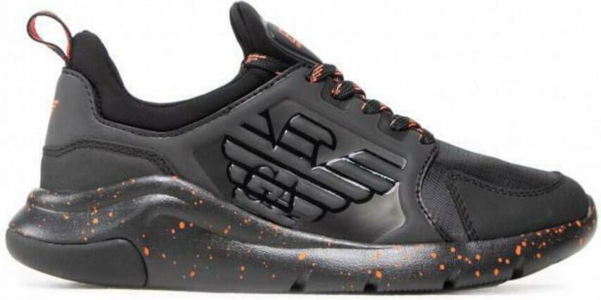 Emporio Armani EA7 Stijlvolle Zwart Oranje Sneakers