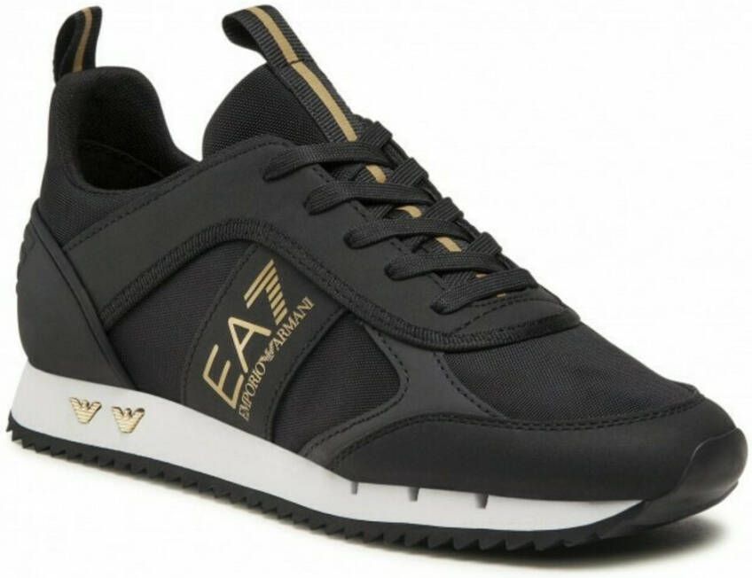 Emporio Ar i EA7 Zwarte Gouden Witte Sneaker Unisex Hardloopschoen Black