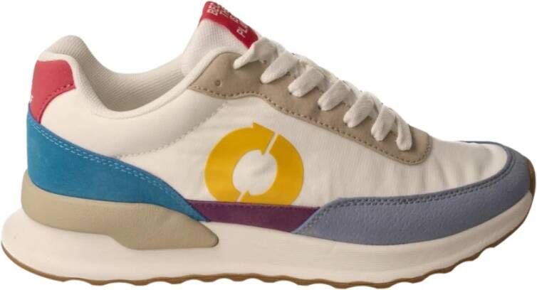 Ecoalf Witte Casual Textiel Sneakers met 4cm Rubberen Zool Multicolor