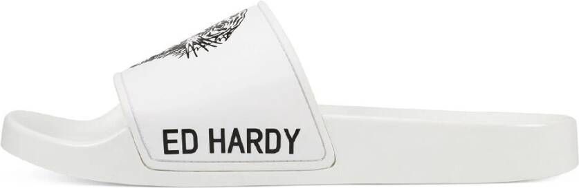 Ed Hardy Beast Sliders White Heren
