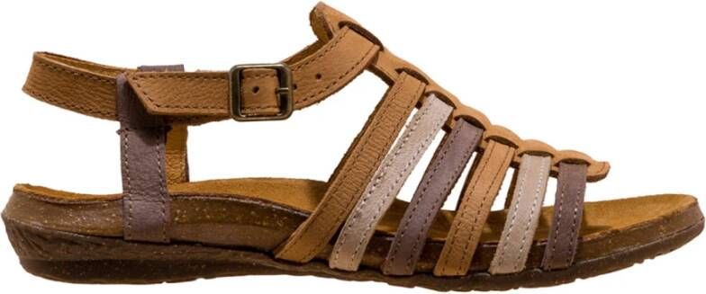 El Naturalista Bruine platte sandalen voor vrouwen