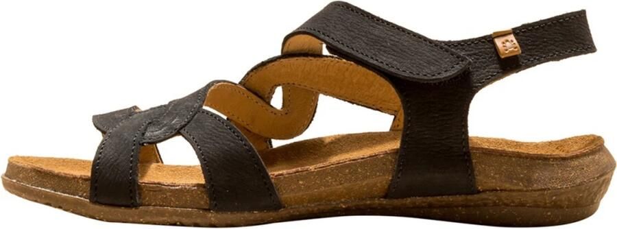 El Naturalista Zwarte leren sandalen met klittenbandsluiting - Foto 3