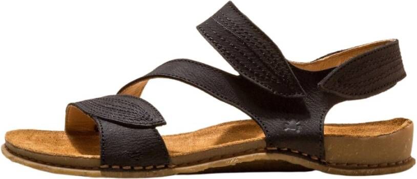 El Naturalista Flat Sandals Zwart Dames