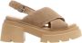 Elena Iachi Beige Suède Kruis Sandalen Beige Dames - Thumbnail 1