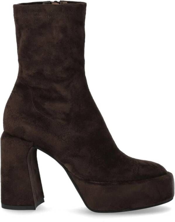 Elena Iachi Boots Zelda Brown Heeled Ankle Boot in bruin