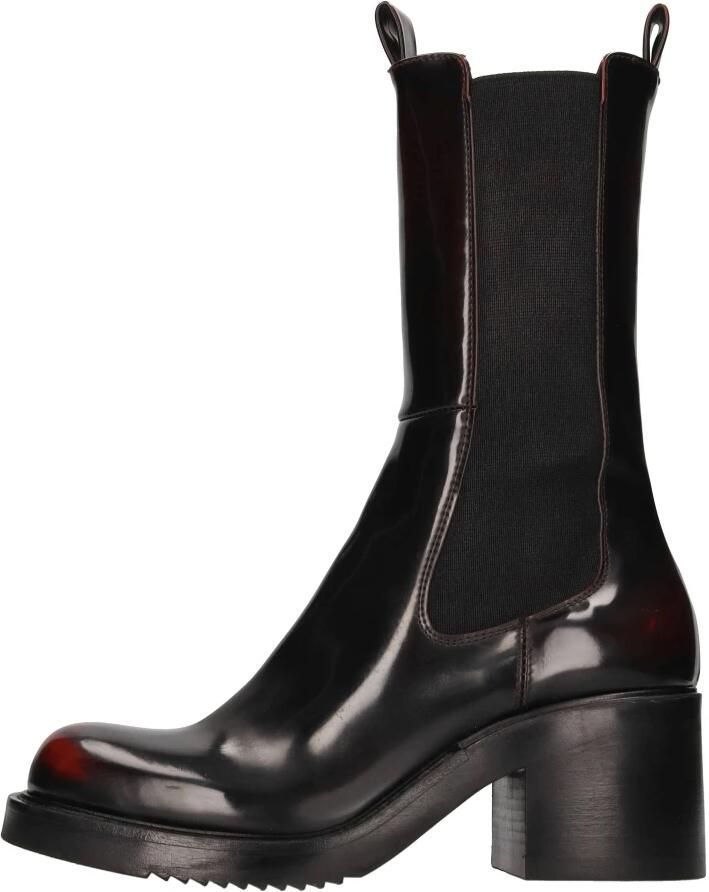 Elena Iachi Zwarte Geborsteld Leren Loafer met Zilveren Inzet Black Dames