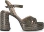 Elena Iachi Sandalen Lexy Black Gold Heeled Sandal in grijs - Thumbnail 1