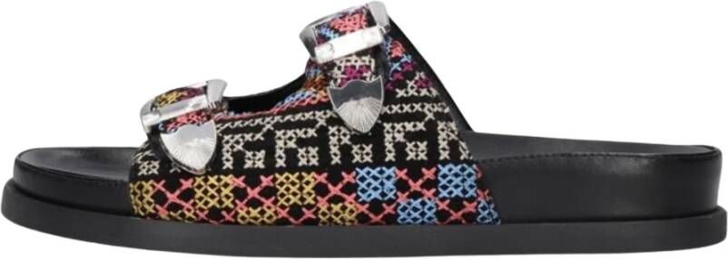 Elena Iachi Kleurrijke Kruissteek Slipper Multicolor Dames