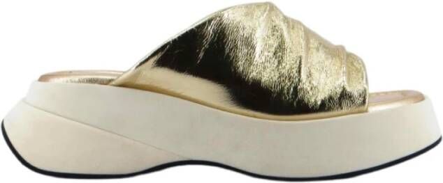 Elena Iachi Leren Sandalen met 60mm Sleehak