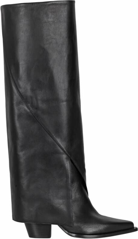 Elena Iachi Boots SCHWARZER-STIEFEL MIT GAMASCHE in zwart