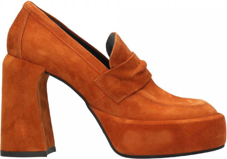 Elena Iachi Gebruikte Tas Bruine Suède Pumps Brown Dames