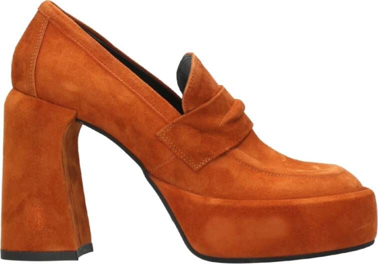 Elena Iachi Gebruikte Tas Bruine Suède Pumps Brown Dames