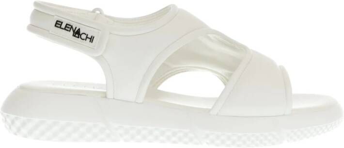 Elena Iachi Sportieve Witte Leren Sandalen Ss24 White Dames