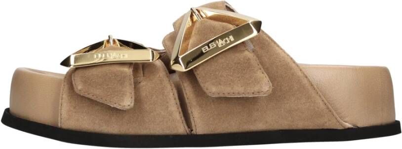 Elena Iachi Velourcammel-Oro Sandalen