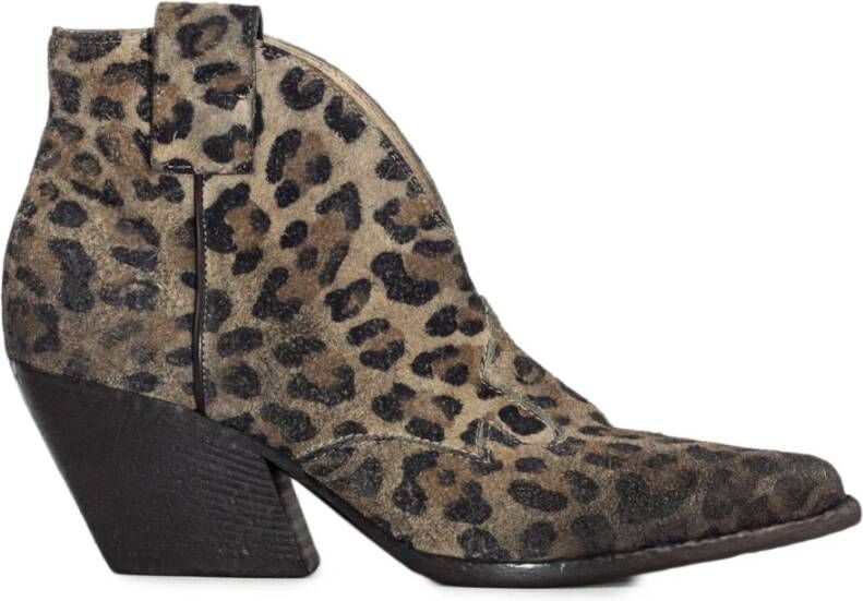 Elena Iachi Vintage Suède Texan Enkellaarsjes