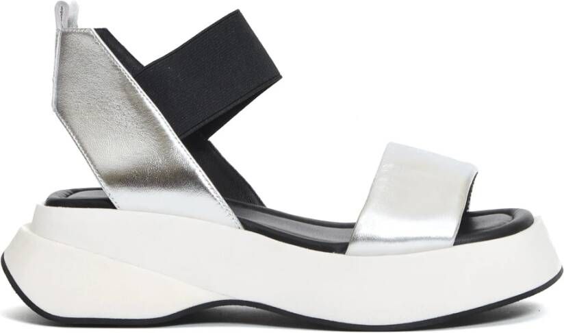 Elena Iachi Zilveren Sleehak Sandalen
