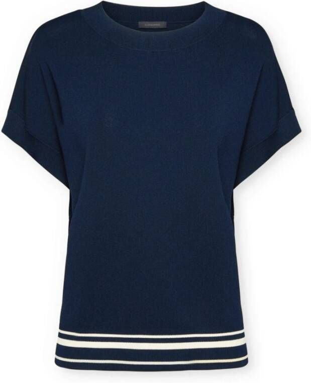 Elena Mirò Trui met korte mouwen en gestreepte boorden