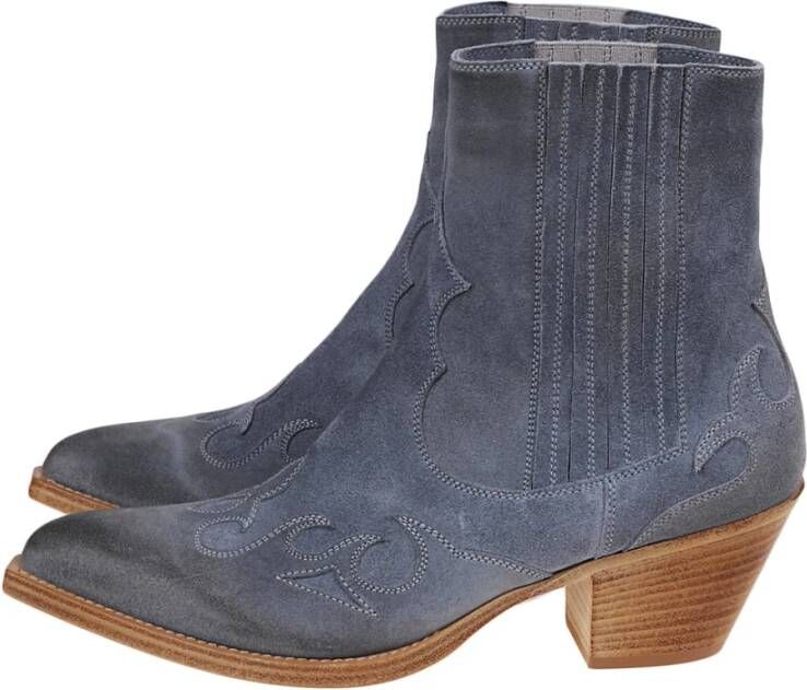 Eleventy Cowboy Boots Blue Dames