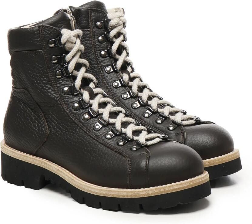 Eleventy Koeienhuid Veterschoenen Cacao Kleur