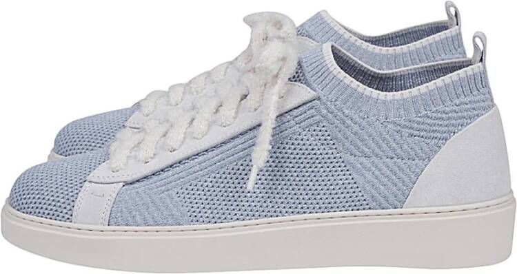 Eleventy Gebreide en suède tennissneakers