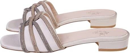 Eleventy Gekruiste Strass Satijnen Sandalen