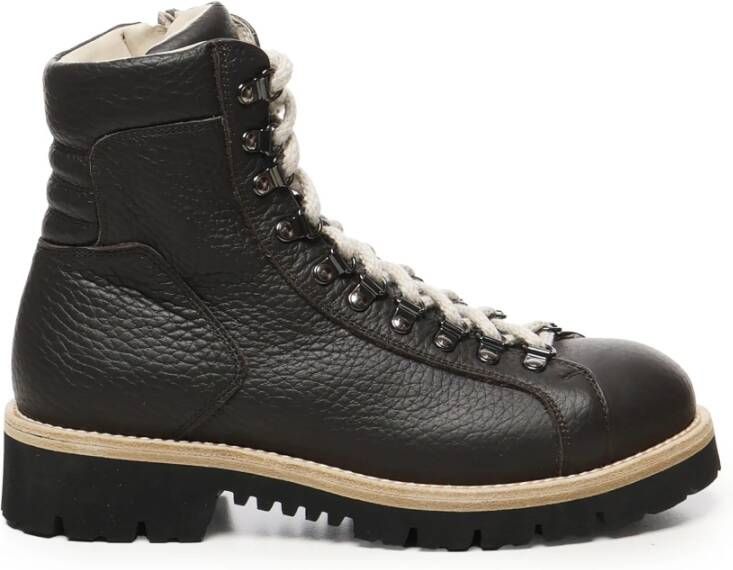 Eleventy Koeienhuid Veterschoenen Cacao Kleur