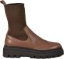 Eleventy Leren enkellaars met rubberen zool Brown Dames - Thumbnail 1