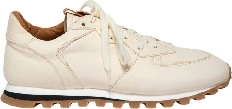 Elia Maurizi Beige Leren Handgemaakte Runner Oriana Beige Dames