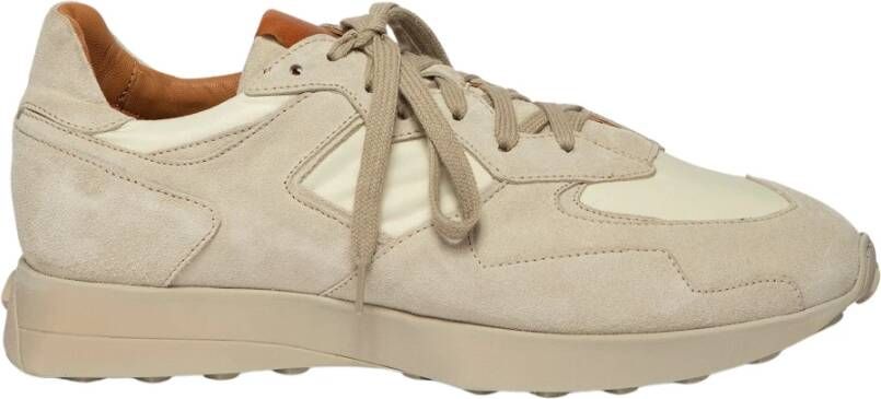 Elia Maurizi Beige Suède Handgemaakte Sneaker Beige Dames
