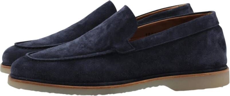 Elia Maurizi Blauwe Leren Loafer Instapper Blue Heren