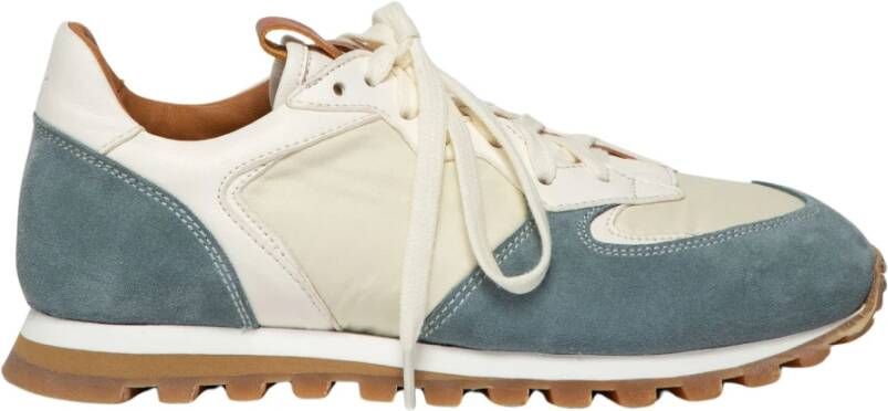 Elia Maurizi Blauwe Suède Runner met Witte Nappa Blue Dames