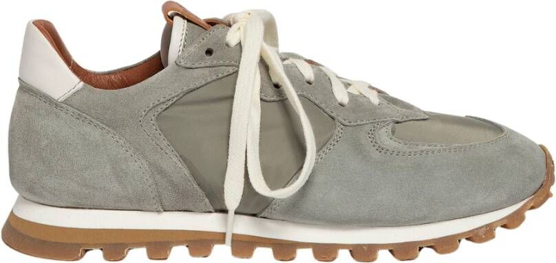 Elia Maurizi Grijze Suède Runner met Wit Nappa Gray Dames