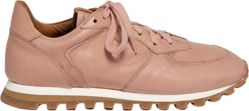 Elia Maurizi Handgemaakte Coral Pink Leren Runner Pink Dames