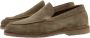 Elia Maurizi Taupe Leren Loafer met Gestikte Zool Multicolor Heren - Thumbnail 1