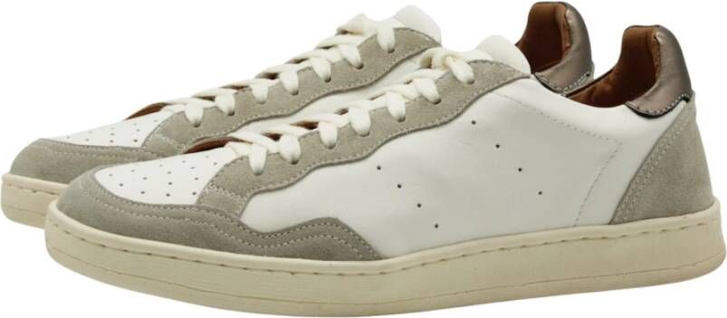 Elia Maurizi Taupe Suède Sneaker met Leren Details Multicolor Dames