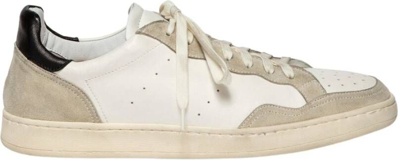 Elia Maurizi Vintage Wit Taupe Leren Sneaker Multicolor Heren