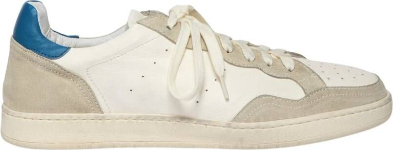 Elia Maurizi Vintage Wit Taupe Suède Sneaker Multicolor Heren